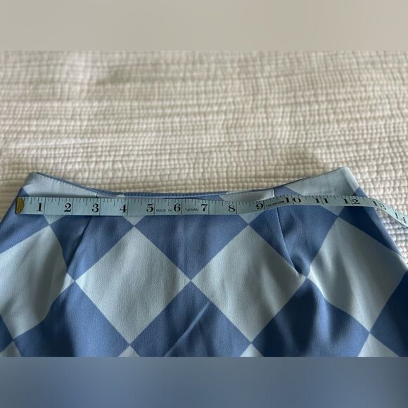 Altar'd State Women's Blue Checkerboard Zip Up Mini Skirt Retro Vibe Size Small - Picture 7 of 8